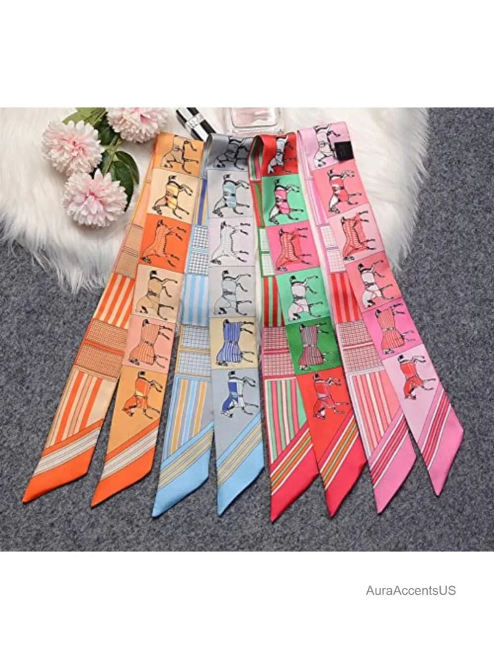 100% Mulberry Silk Scarf Hair Tie Handbag Wrap Neckerchief Narrow